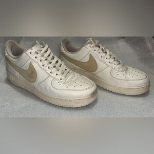 Nike Mens Shoes Air Force One White Swoosh Sneakers AT4143-103 Athletic